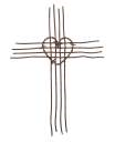 Barbed Wire Heart Cross