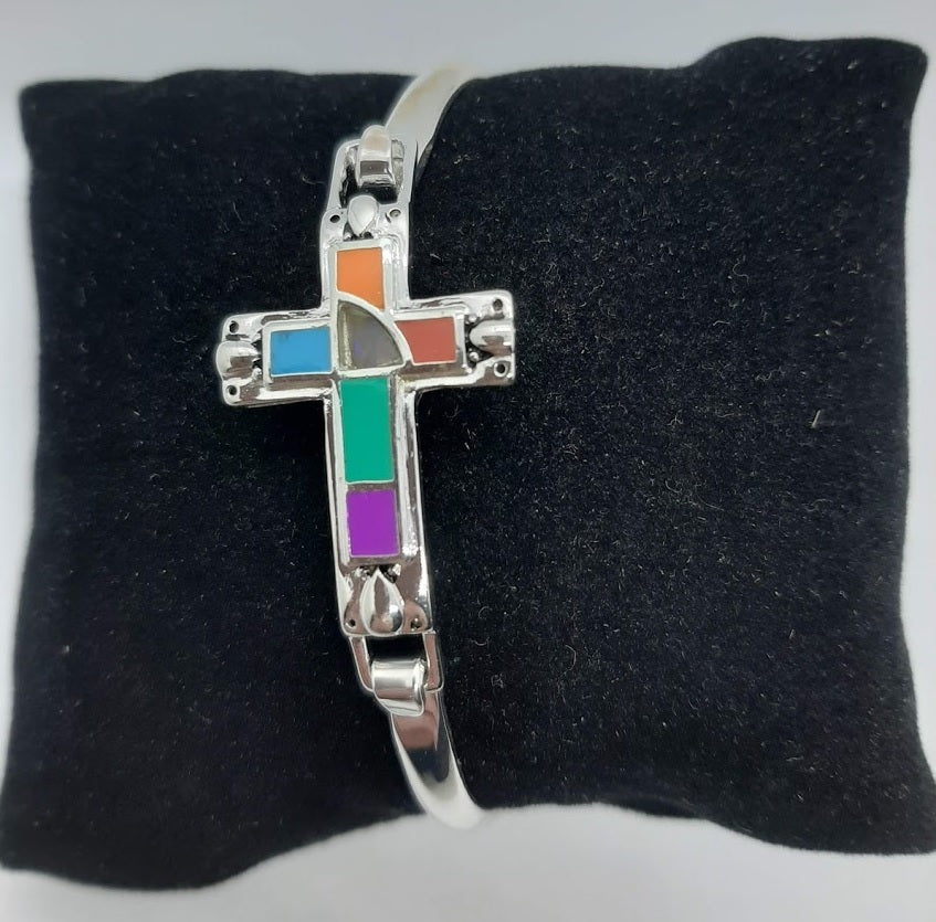 Inlay Cross Bangle - Style 1