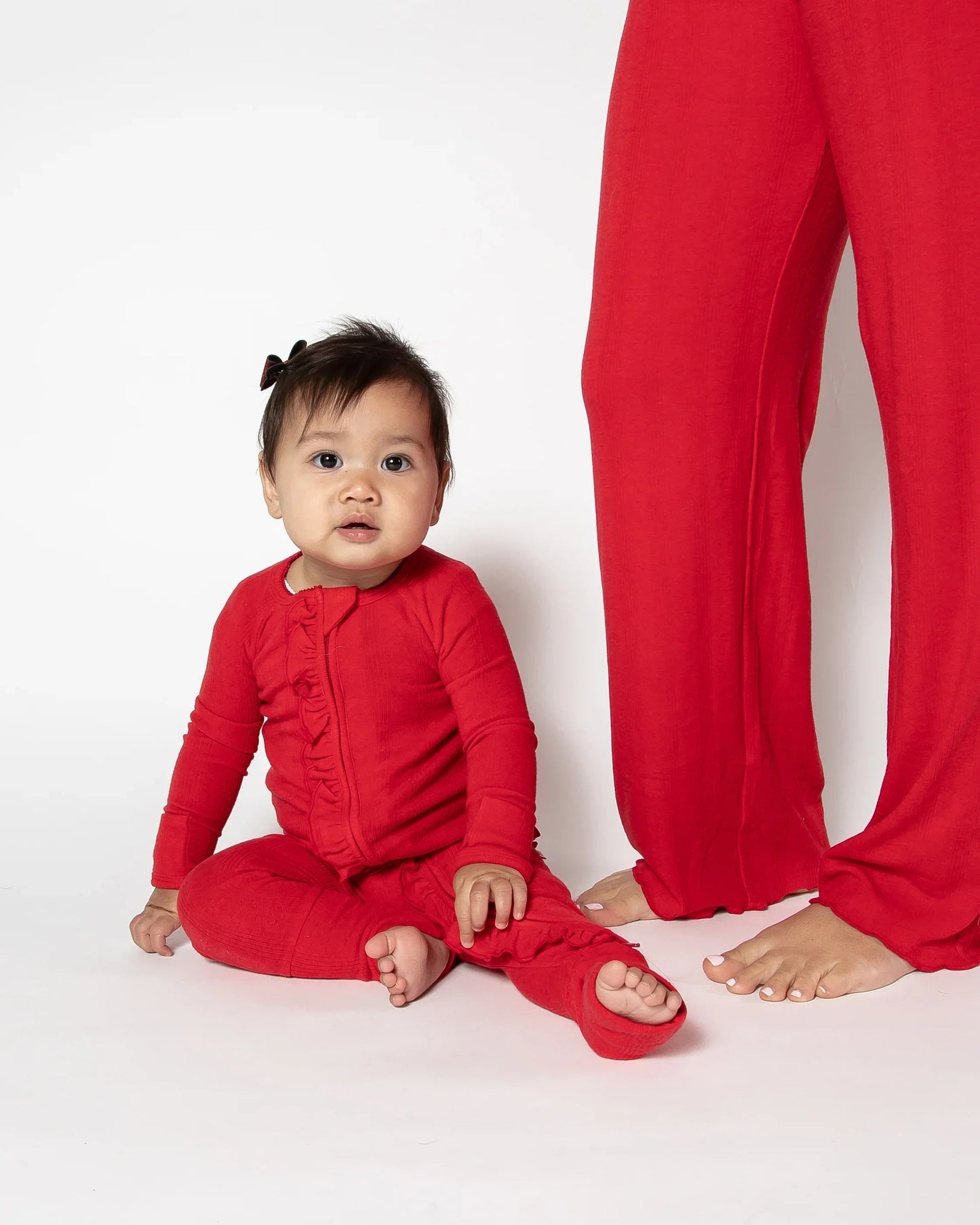 Red Ladies Long Pajama Set