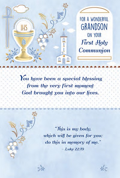 Grandson First Communion Card