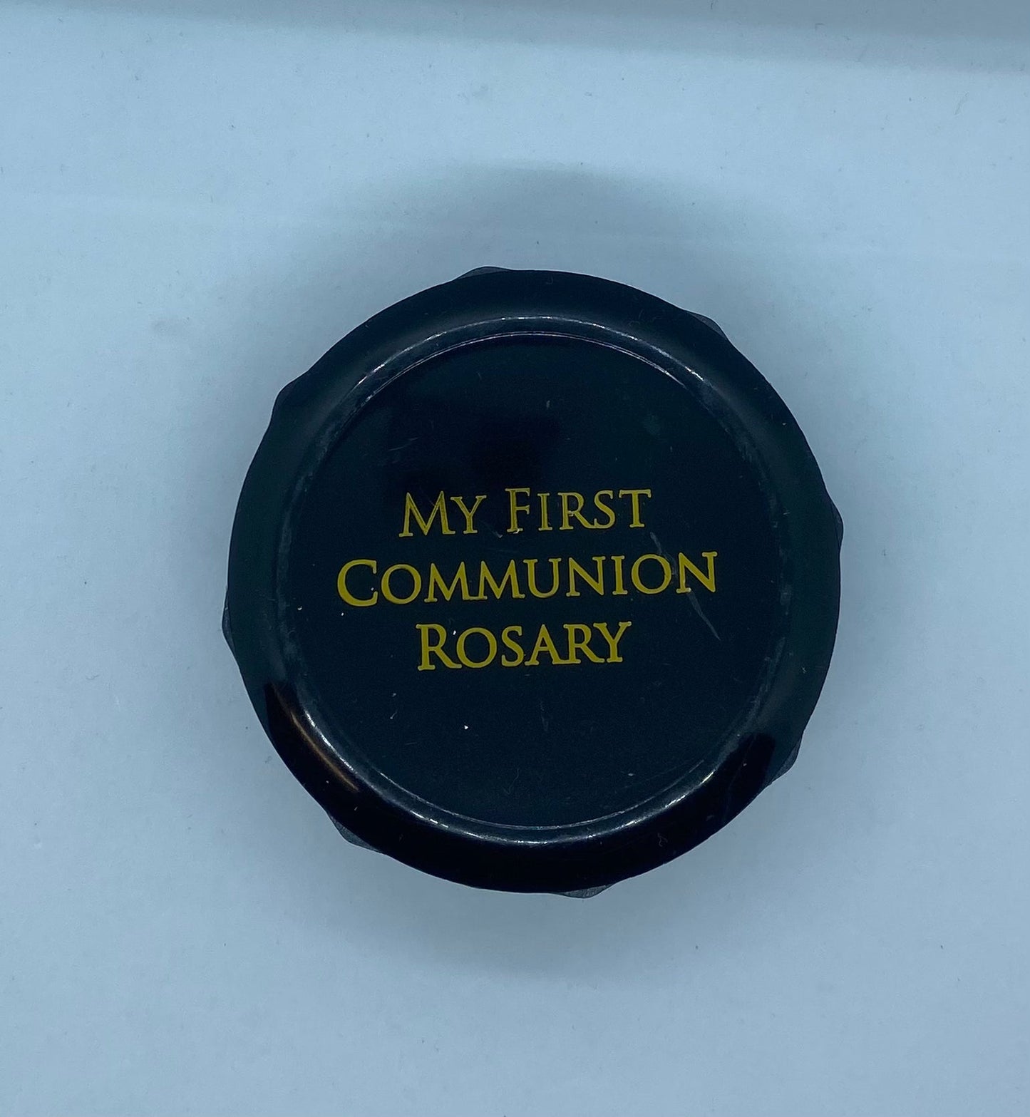 Black Faceted Bead Communion Rosary