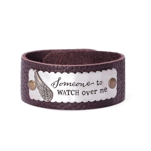Leather "Watch Over Me" Bracelet