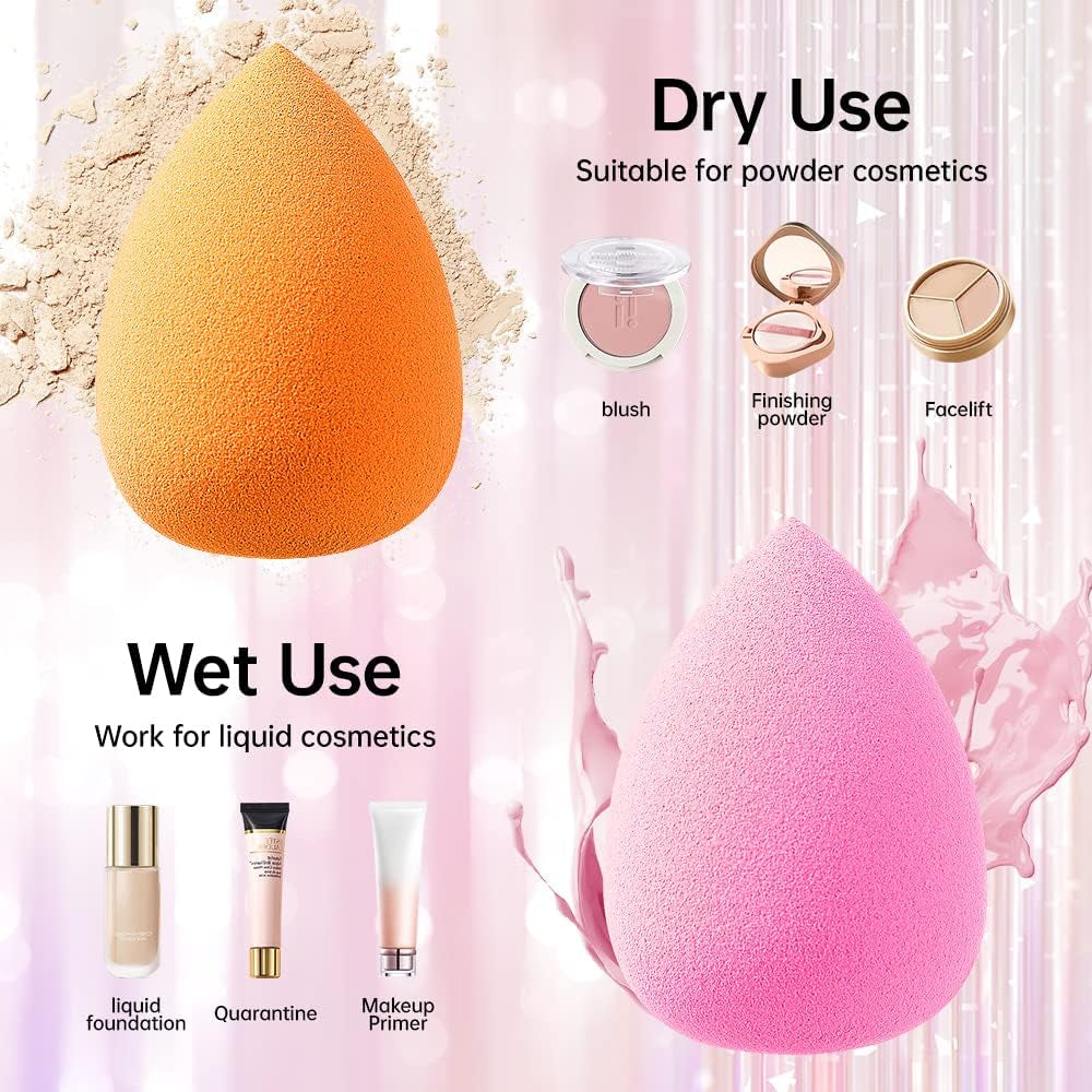 MAGMAC 10 Pcs Perfect Makeup Sponge Set Blender, Beauty Sponge Makeup Blender Flawless for Liquid,Multi-Colored Makeup Sponges