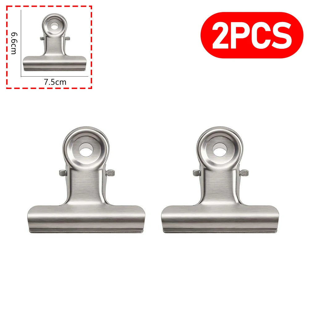 Stainless Steel Metal Binders Multifunctional Paper Clips Clamp for Food Bag Pictures Photos Home Kitchen Office School Supplies