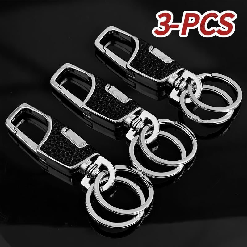 3-Pcs Stainless Steel Keychain with Detachable Key Rings,Car Keys Keychains, Parking Keys Practical Stylish Accessory for Men Women