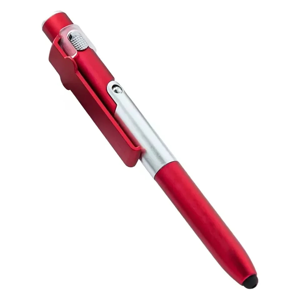 4-in-1 Multifunctional Folding Phone Holder Ballpoint Pen Built-in Night Light Portable Writing Stationery Multi Tool Supplies