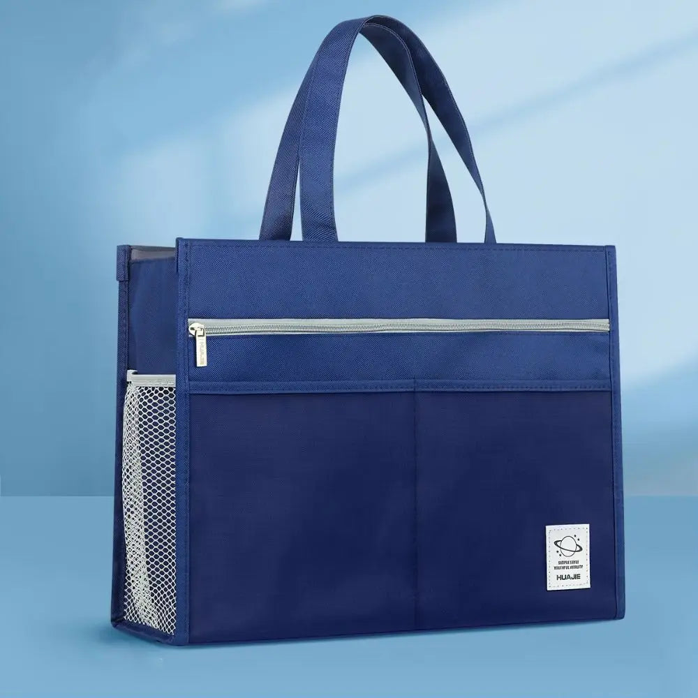 Multifunctional Thickened Oxford Handheld Book Bag Large Capacity Zipper Art Student Bag A3 8k File Bag School Office Supplies
