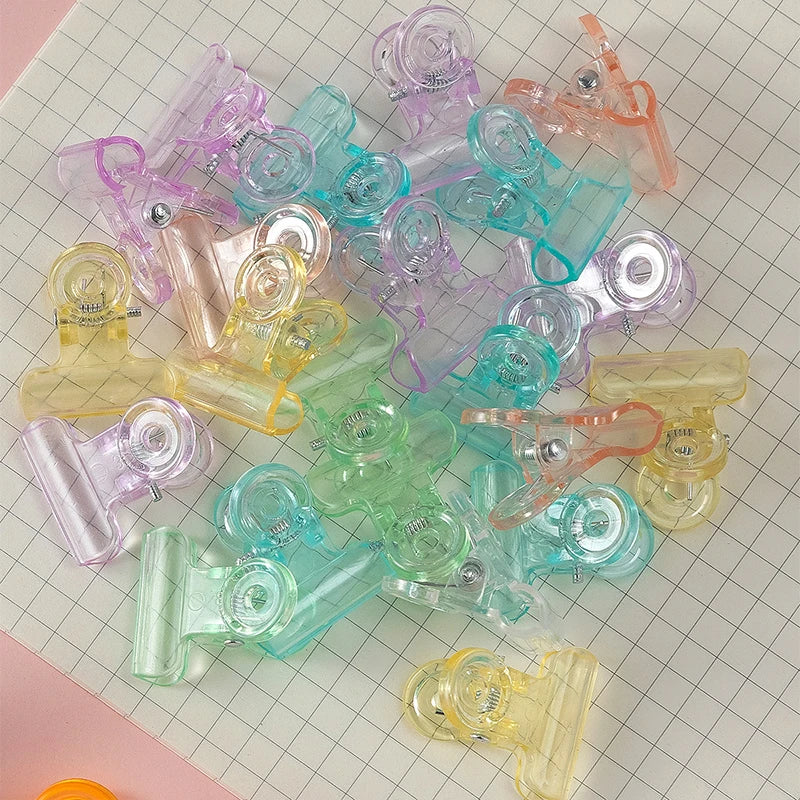 10/20pcs 31mm Candy Color Plastic Binder Clips ,Multifunctional Office School Stationery Supplies for Document Organizing