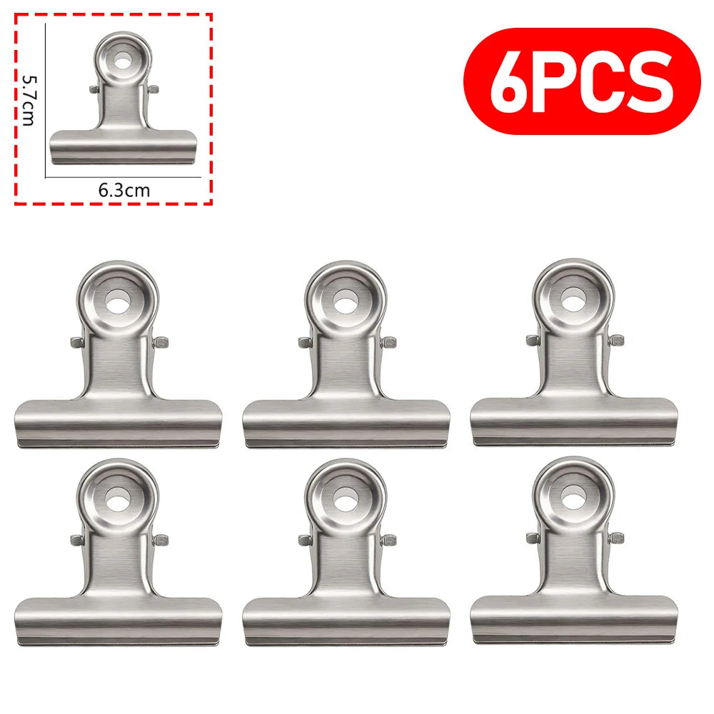 Stainless Steel Metal Binders Multifunctional Paper Clips Clamp for Food Bag Pictures Photos Home Kitchen Office School Supplies