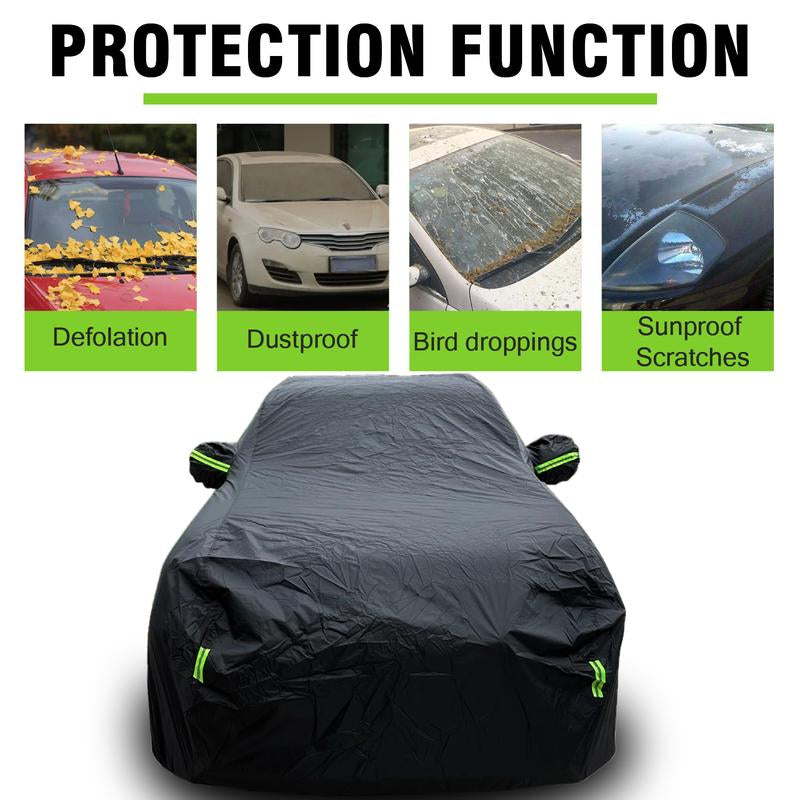 All-Weather Reflective Car Cover, Sun UV Rain Snow, Oxford Cloth Outdoor Car Cover, Fit for SUV (15.9-16.7FT) - Black