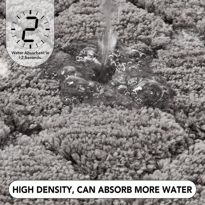 Deconovo Bath Rug (High-Density, Tufted Fibers), Extra Soft and Absorbent Shaggy Bathroom Mat Rugs, Machine Washable, Non-Slip Plush Carpet Runner for Tub, Shower and Bath Room, Suitable for Pet Mat