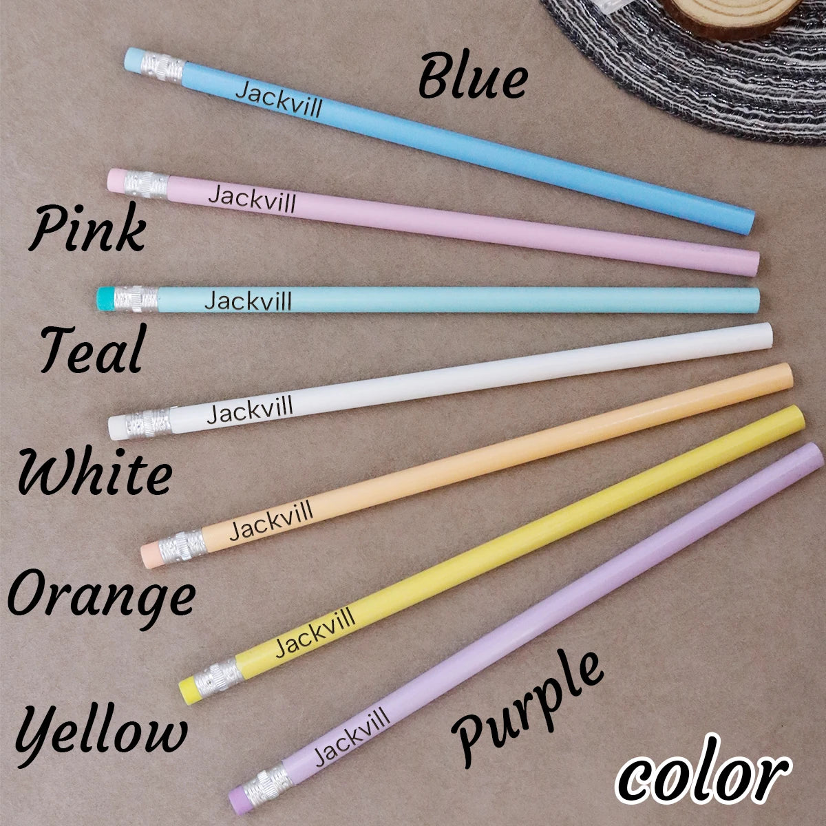 Custom Text Pencils,Personalized Pencils For Kids,Customizable Cute Pencils,Back To School Supplies,Gifts For Friends,Cute