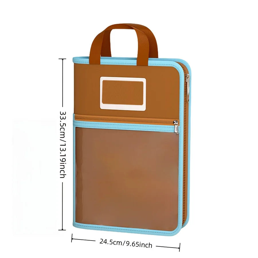 L-shaped A4 file bag, large opening mesh stationery storage bag, large-capacity transparent file bag, school supplies