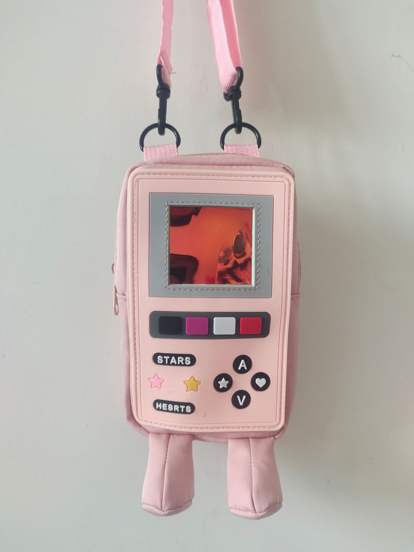 Cute Game Controller Cartoon Messenger Bag for Girls – Mini Oxford Crossbody | Pink