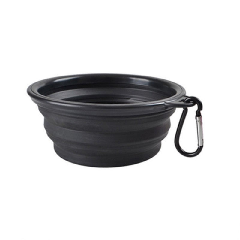 [Foldable Pet Bowl] Portable Foldable 350ml TPR Pet Bowl with Black Frame | Dog Food Dish for Outdoors