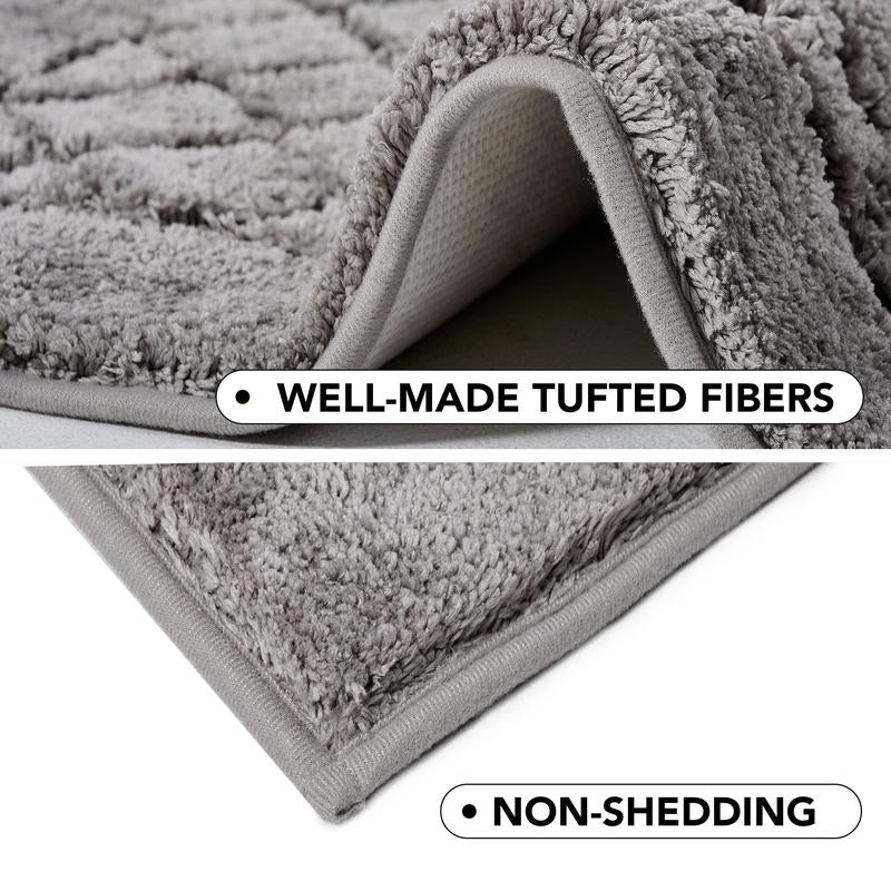 Deconovo Bath Rug (High-Density, Tufted Fibers), Extra Soft and Absorbent Shaggy Bathroom Mat Rugs, Machine Washable, Non-Slip Plush Carpet Runner for Tub, Shower and Bath Room, Suitable for Pet Mat