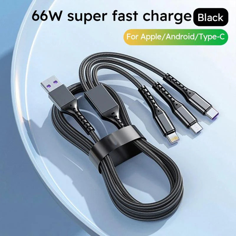 Charge Fast & Stay Connected! 🚀✨ Check Out Our 2-Pack 1.2M Super Fast Charging USB Cable - Mfi Certified 3 in 1 with Type-C, Micro USB, and IP Port! Perfect for All Your Devices! 📱🔌 #Fastcharging #Techessentials