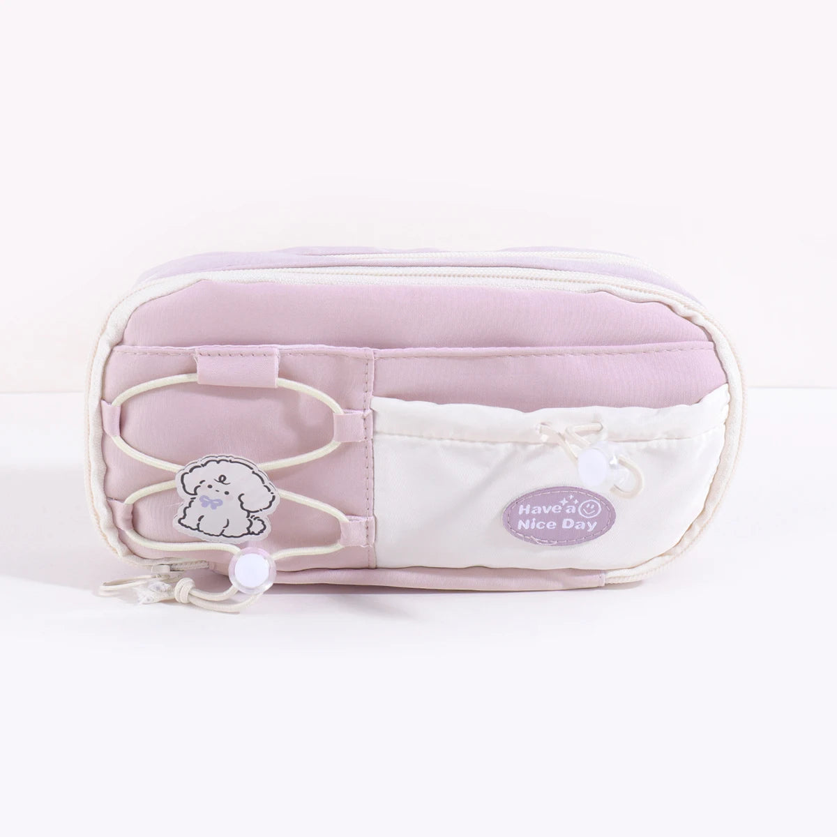9 Layers Large Capacity Drawstring Pencil Case, Cute Puppy Multi Layer Stationery Storage Bag Portable School Supplies