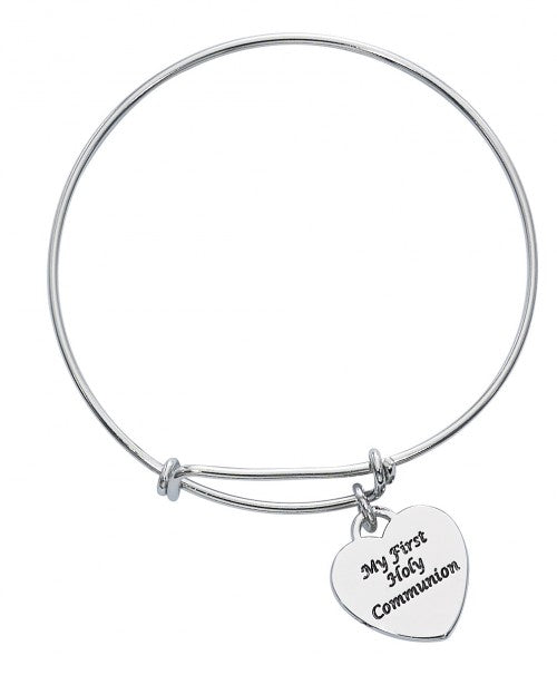 Large Heart Charm Communion Bracelet