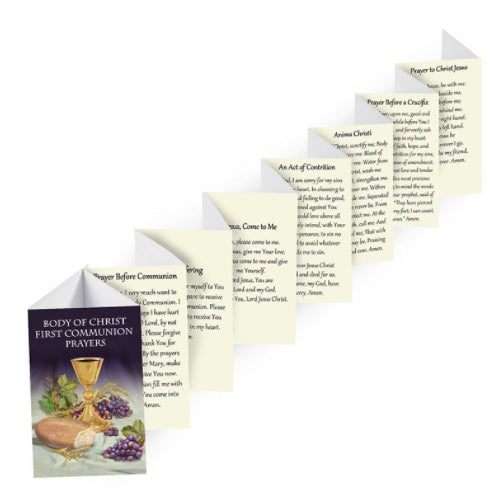 Body of Christ First Communion Prayers Accordion Fold Booklet