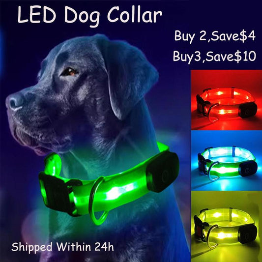 LED Dog Collar Light Rechargeable Color Changing Glow in the Dark Waterproof for Large Small Medium Dogs Halloween Cloak Photo Prop Black Friday Deals