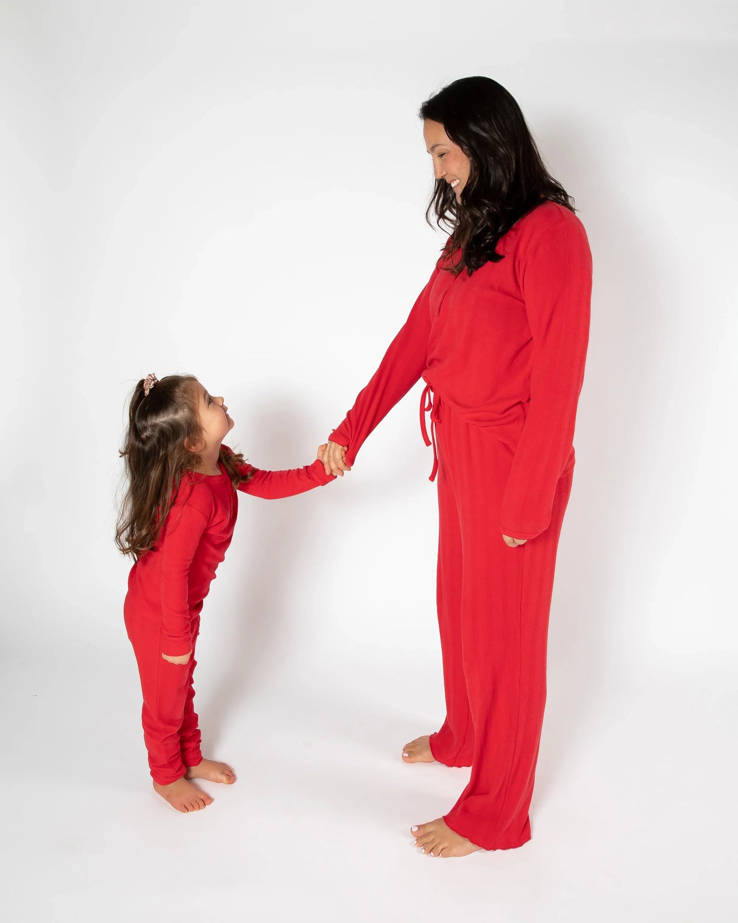 Red Ladies Long Pajama Set