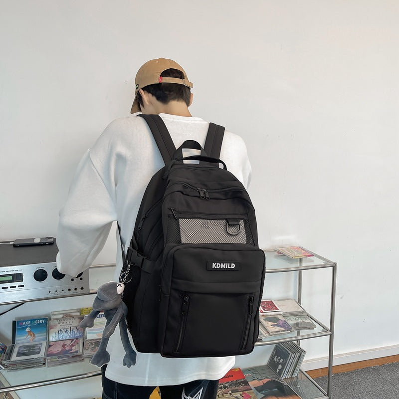 Large Capacity Multi-Layer School Backpack – White, Red, Purple, Black, Khaki