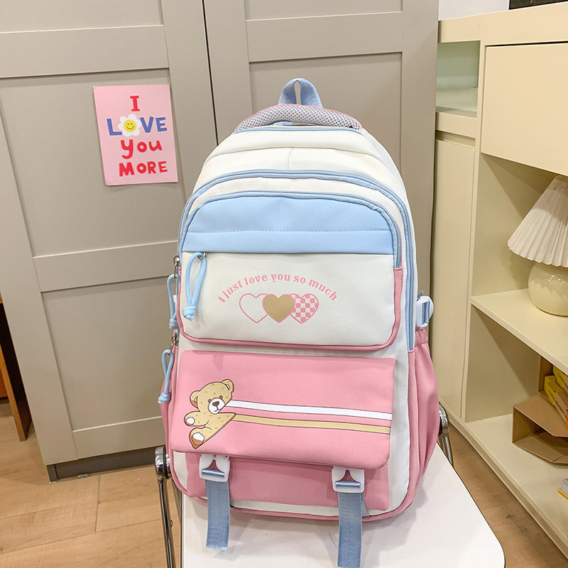 Girls Large Capacity Backpack – Burden Alleviation School Bag (Middle & High School)