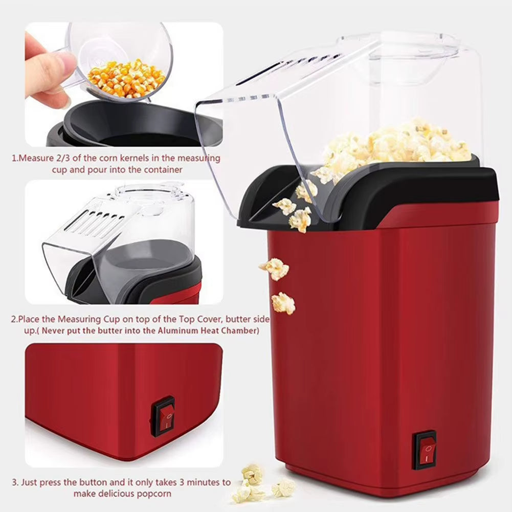 Popcorn Machine High Popping Rate Fully Automatic Popcorn Machine Electric Air Popper Mini Popcorn Machine for Home Kitchen