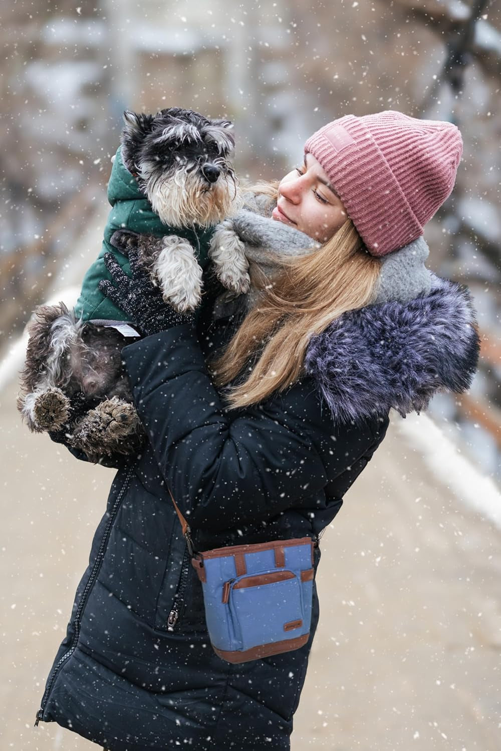 Dog Treat Pouch with Dog Clicker for Training - Hands-Free Dog Treat Bag with Magnetic Closure, Multi-Pocket Treat Pouches for Pet Training with Built-In Poop Bag Holder Pocket