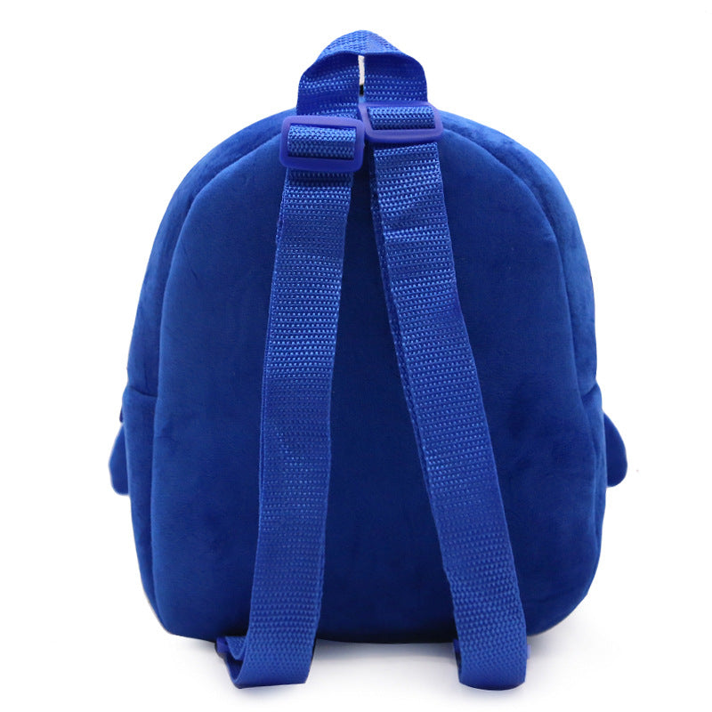 Cute Penguin Plush Kids Backpack – Blue Cartoon Toddler Bag