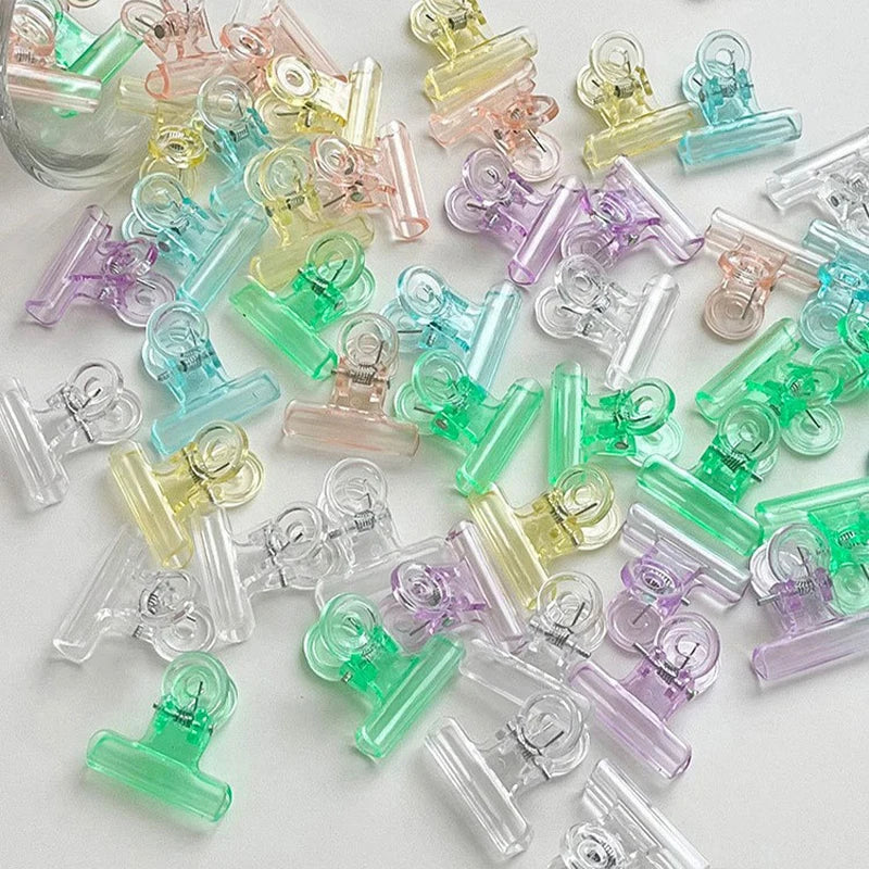 10/20pcs 31mm Candy Color Plastic Binder Clips ,Multifunctional Office School Stationery Supplies for Document Organizing