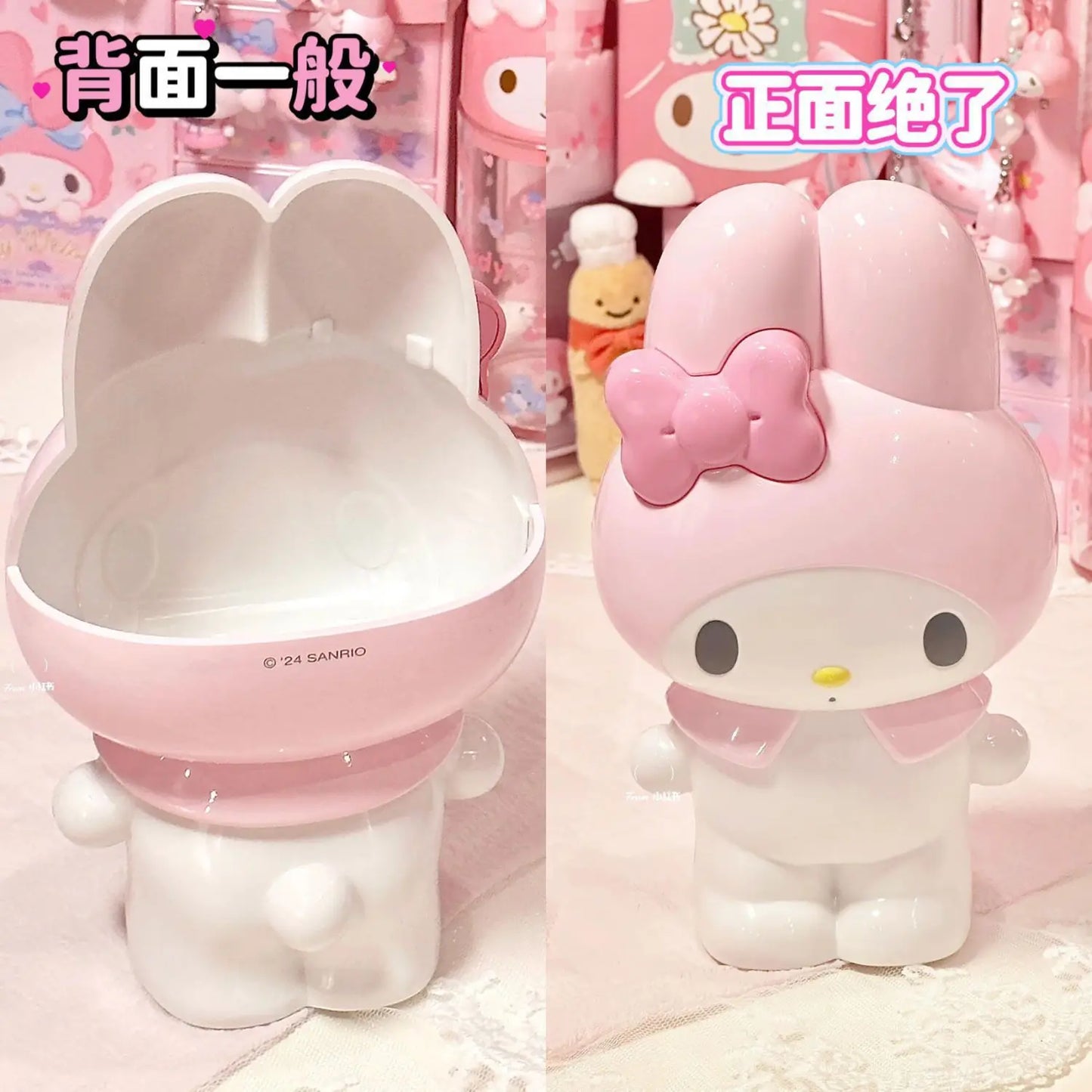 New Cartoon Sanrio Hello Kitty Pen Holder Stationery Melody Makeup Brush Storage Tube Desktop Storage Ornaments Gift Toys