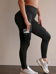 Women's High Waist Cargo Yoga Pants with Pockets, Butt Lifting Workout Leggings, Stretch Athletic Pants for Running Gym Fitness