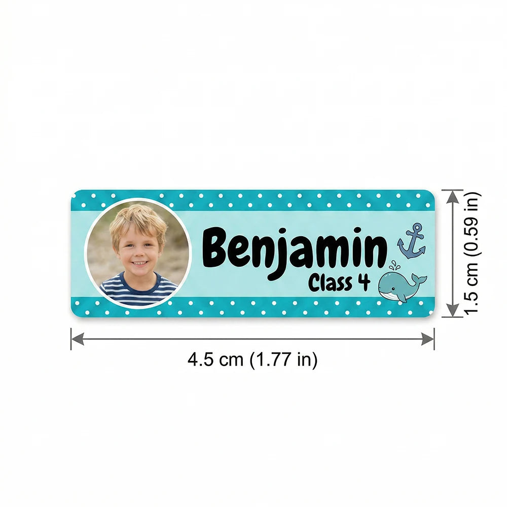 Custom Photo Name Labels Stickers,4Styles Cartoon Stickers,Students,Classroom Supplies,Water Bottle Labels,Back to School season