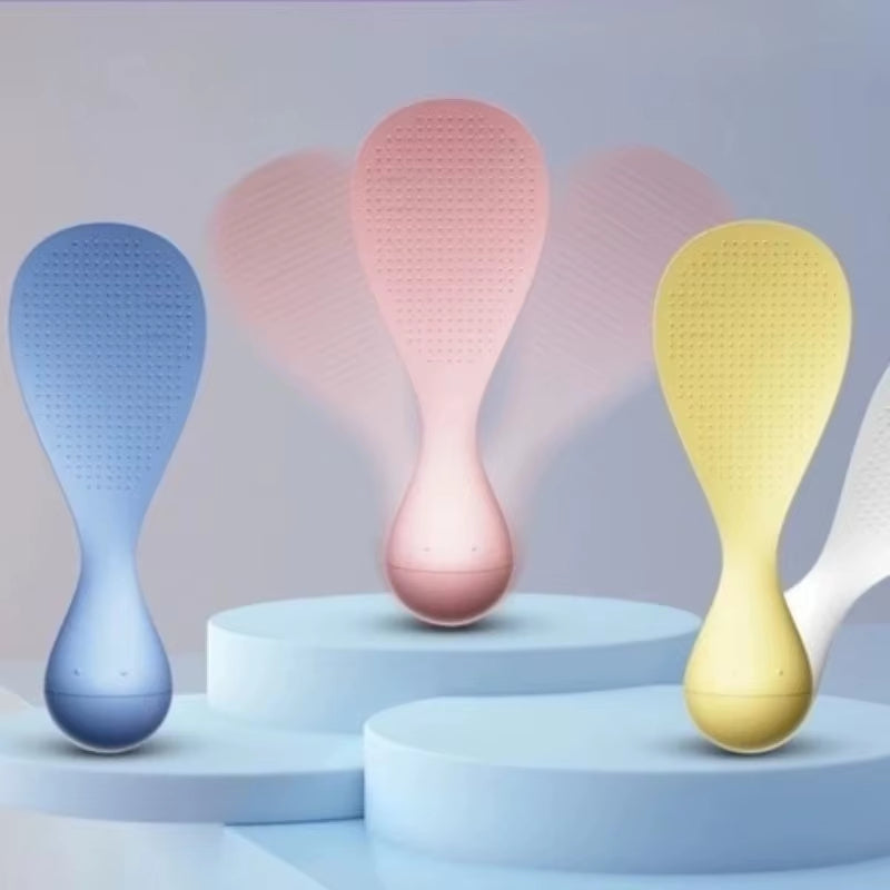 Food Grade Silicone Tumbler Rice Spoon Non Stick Standing Rice Spoon Scooper Home Heat Resistant Rice Cooker Kitchen Accessories