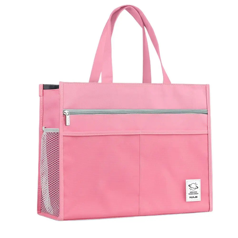 Multifunctional Thickened Oxford Handheld Book Bag Large Capacity Zipper Art Student Bag A3 8k File Bag School Office Supplies