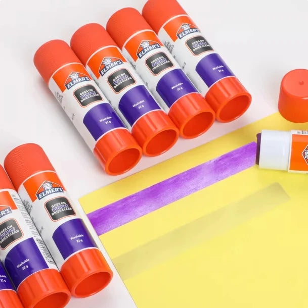 Original Elmer's Disappearing Purple Glue Stick 22g Washable School Craft Adhesive Dries Clear No Mess Non Toxic