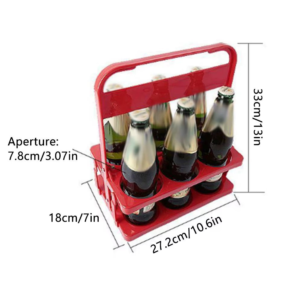 Portable Foldable Plastic Beer Rack Cup Organizer Wine Rack Beer Bottle Holder Beverage Basket Reusable Cocktail Rack