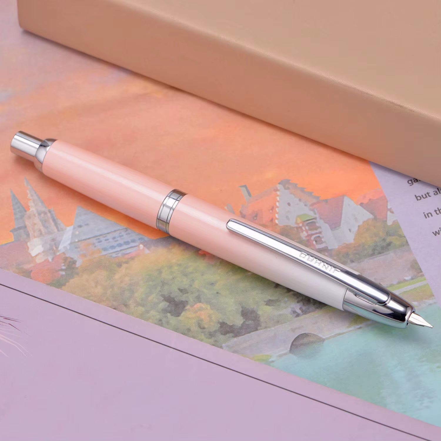 Jinhao 10 Retractable Press Fountain Pen EF/F/M Nib with Ink Converter Writing Gift Pen