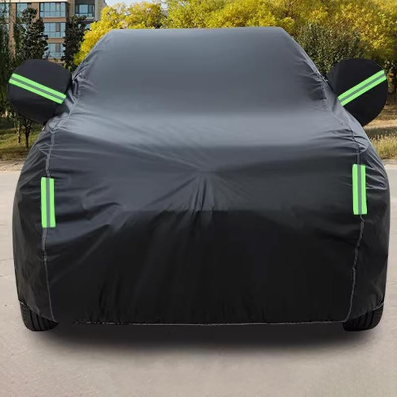 All-Weather Reflective Car Cover, Sun UV Rain Snow, Oxford Cloth Outdoor Car Cover, Fit for SUV (15.9-16.7FT) - Black