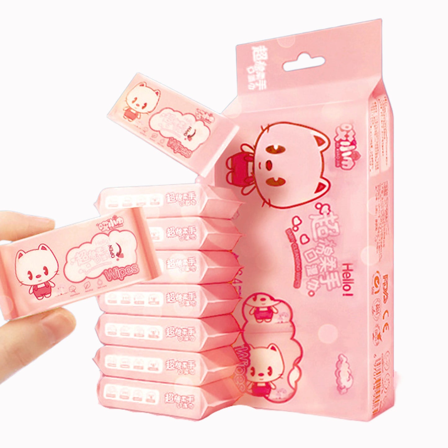 Disposable Multipurpose Mini Hand Wipes/Portable Travel Size Special Extraction Hand Mouth Cleaning Wipes Home School Supplies