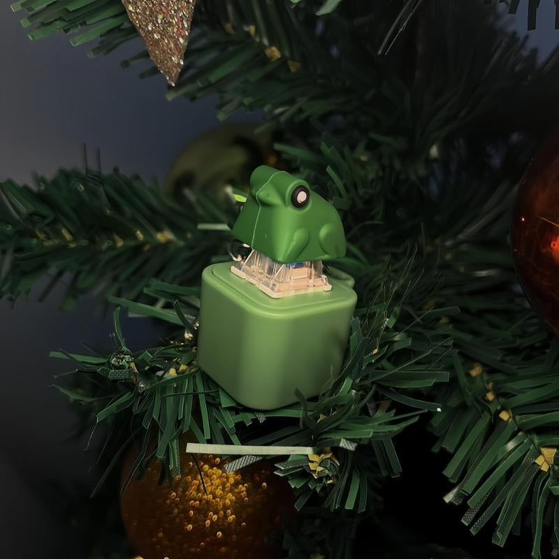 [Christmas Gift] Frog Croaking Keychain Realistic Soundfidget Toy with Ledlights, Durable ABS Build for Kids &Adults Stress Relief &FOCUS