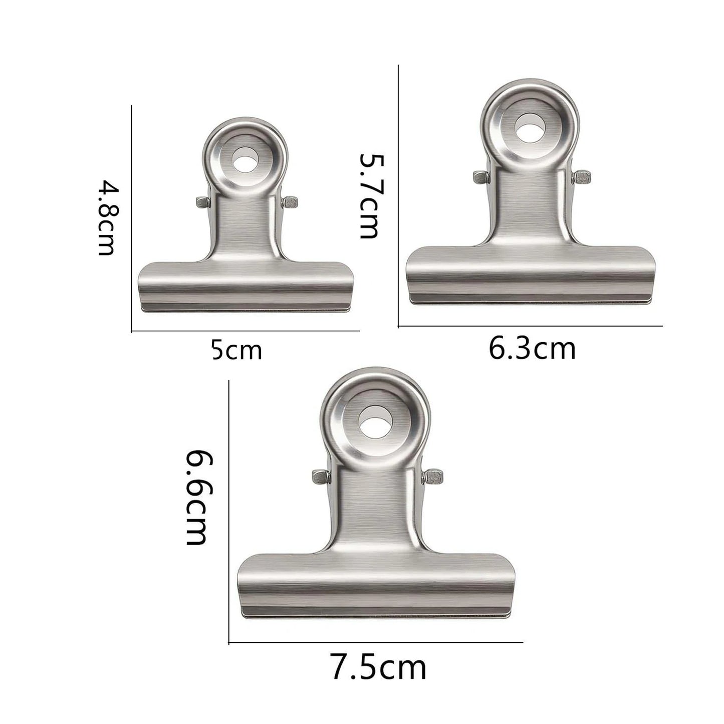 Stainless Steel Metal Binders Multifunctional Paper Clips Clamp for Food Bag Pictures Photos Home Kitchen Office School Supplies