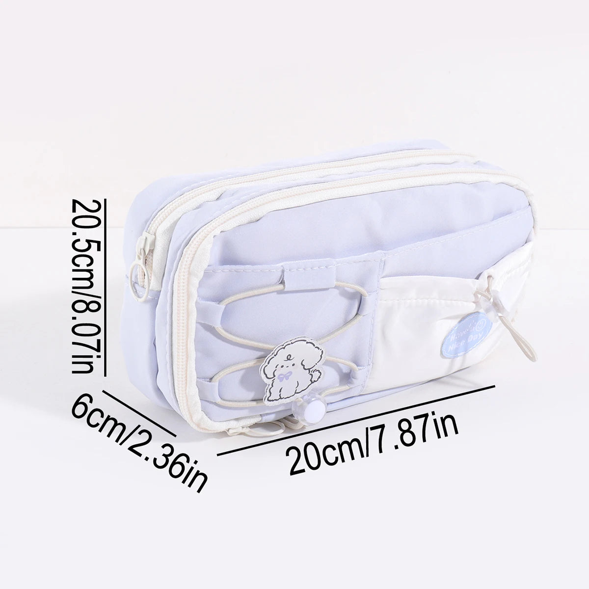 9 Layers Large Capacity Drawstring Pencil Case, Cute Puppy Multi Layer Stationery Storage Bag Portable School Supplies