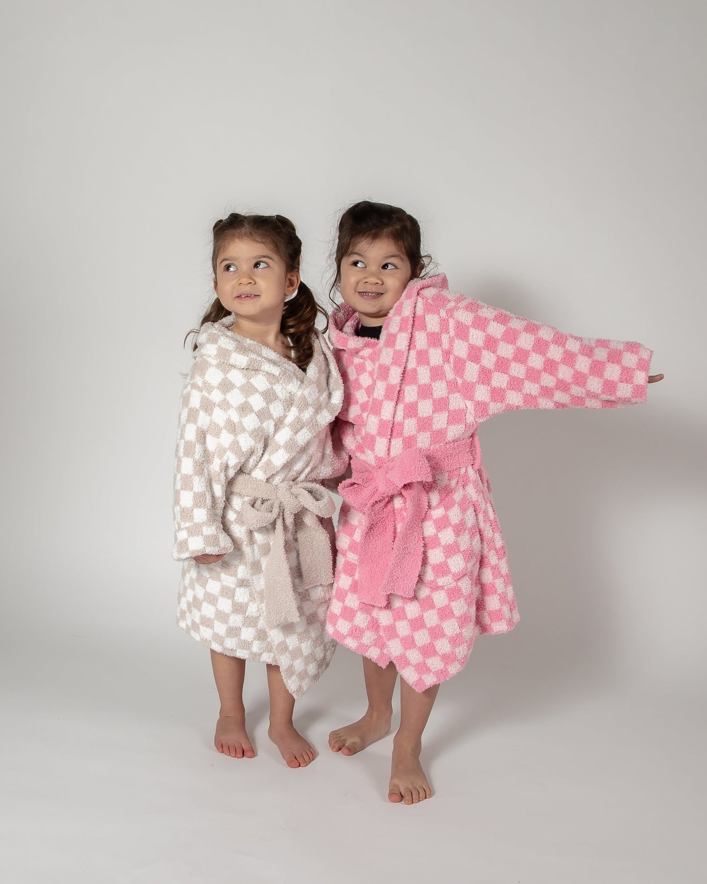 Childrens Check Print Hooded Robe