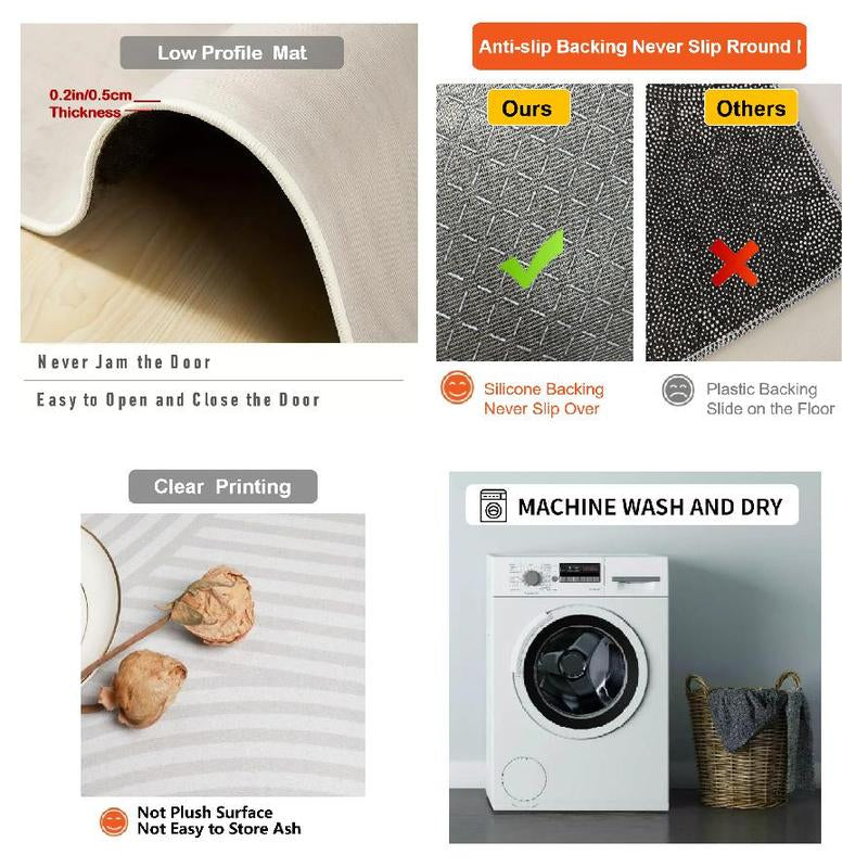 2 Counts Christmas Kitchen Mats Floral Area Rug Set of 2, Soft Low Profile Non-Slip Pads, Perfect for Home Decor, Holiday Gift Ideas, Office Use