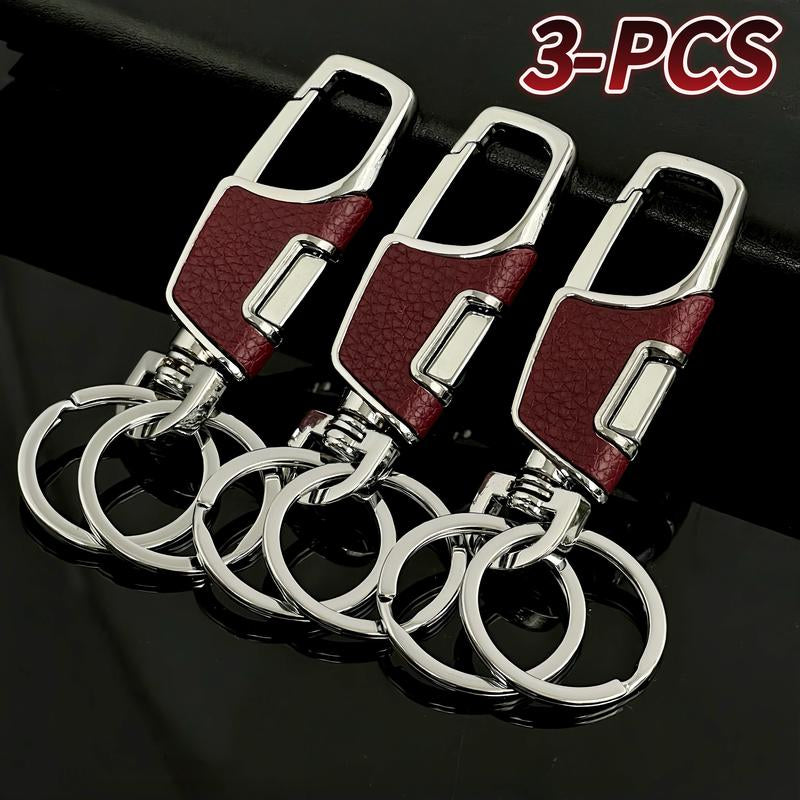 3-Pcs Stainless Steel Keychain with Detachable Key Rings,Car Keys Keychains, Parking Keys Practical Stylish Accessory for Men Women