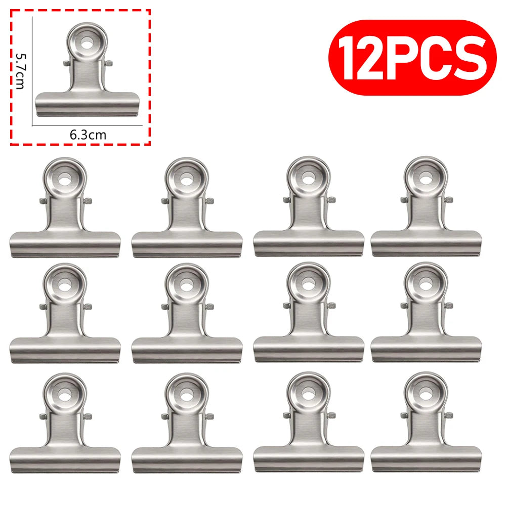 Stainless Steel Metal Binders Multifunctional Paper Clips Clamp for Food Bag Pictures Photos Home Kitchen Office School Supplies