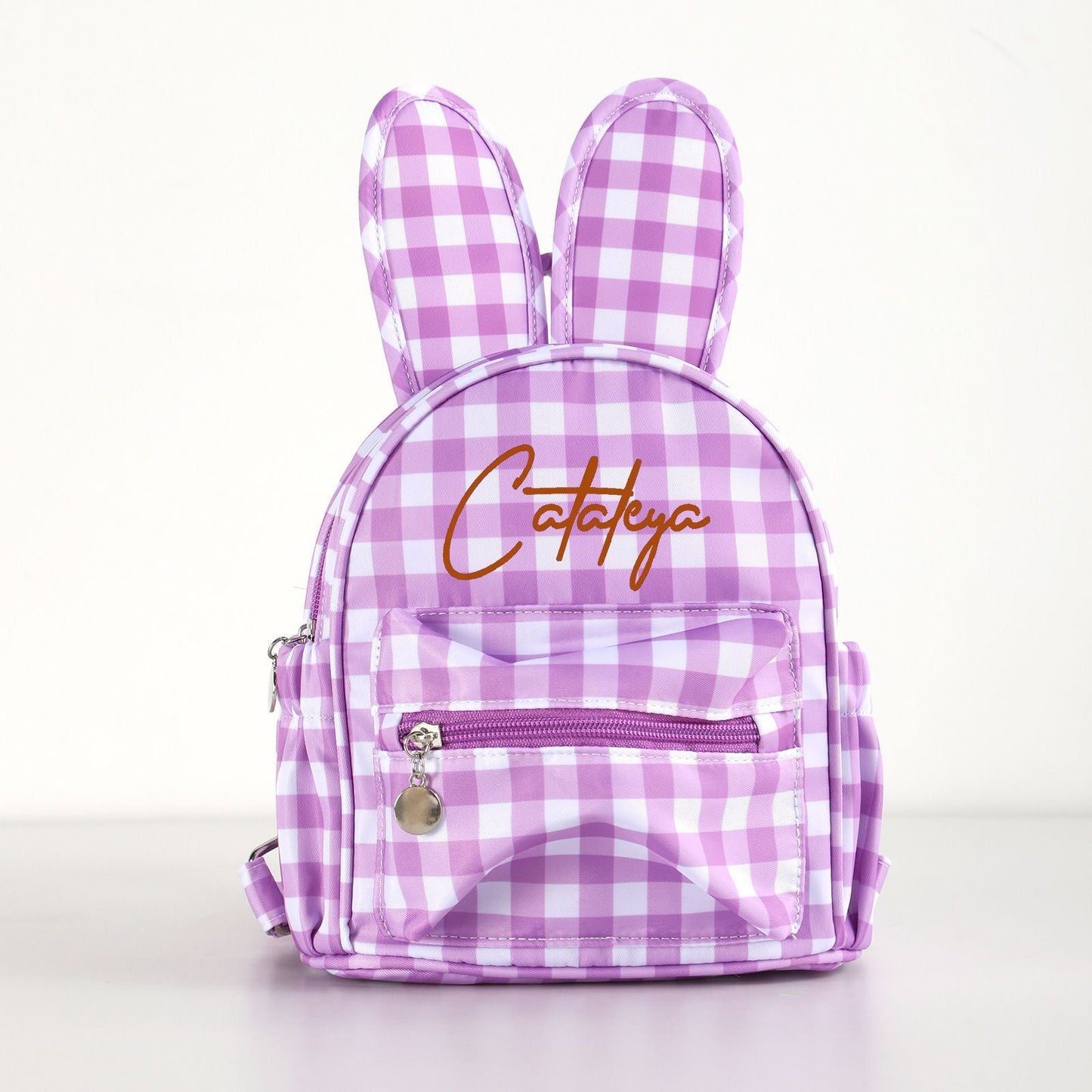 Gingham Bunny Ear Mini Backpack – Cute Plaid Bag for Girls (4 Colours)